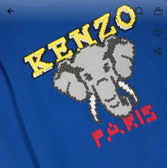 Kenzo Kids Blue Sweatshirt with Elephant Design - Picture 3 of 6